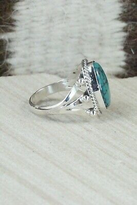 Turquoise & Sterling Silver Ring - Grace Kenneth - Size 8