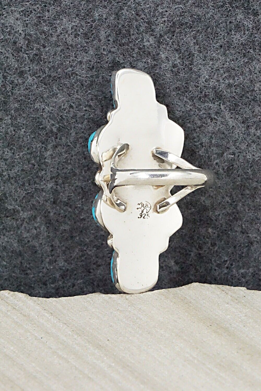Turquoise Sterling Silver Ring - Roberta Begay - Size 7.5