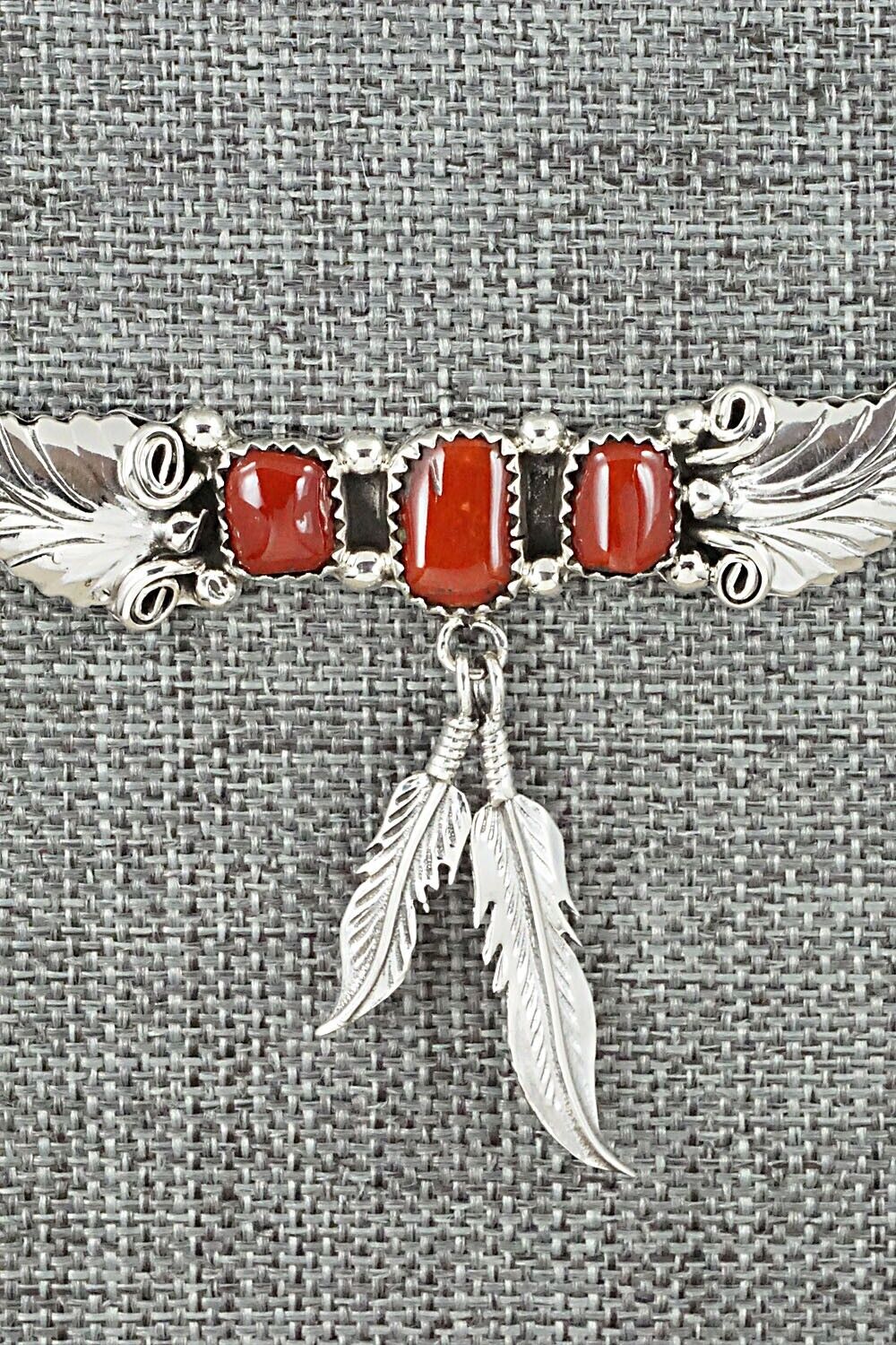 Coral & Sterling Silver Necklace - Sadie Jim