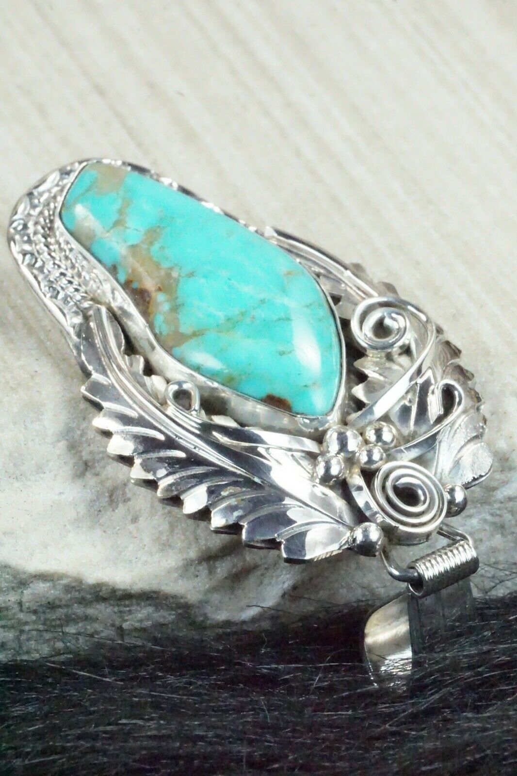 Turquoise & Sterling Silver Pendant - Davey Morgan - High Lonesome Trading