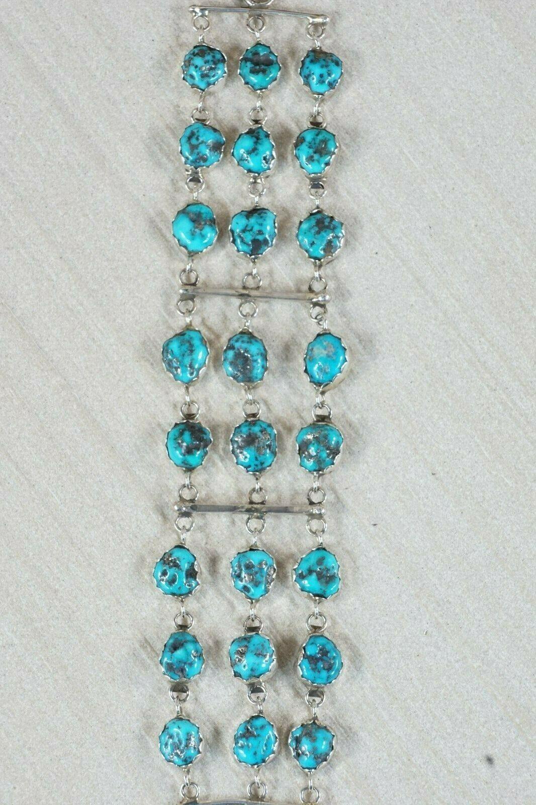 Navajo Turquoise and Sterling Silver Bracelet - Anthony Skeets - High Lonesome Trading