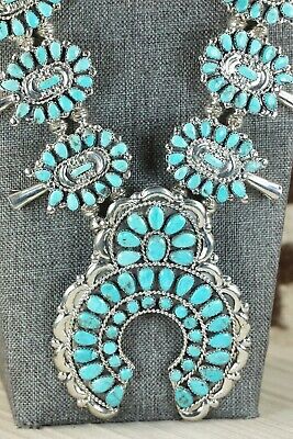 Turquoise & Sterling Silver Squash Blossom Set - Victor Begay