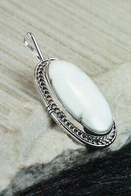 White Buffalo & Sterling Silver Pendant - T Benally