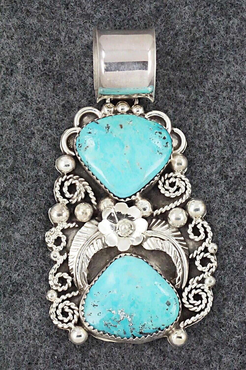 Turquoise & Sterling Silver Pendant - Shirley Largo