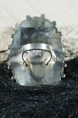Zuni Turquoise and Sterling Silver Ring - Lorraine Waatsa - Size 6.25 - High Lonesome Trading