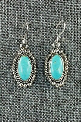 Navajo Turquoise & Sterling Silver Earrings - Jan Mariano - High Lonesome Trading