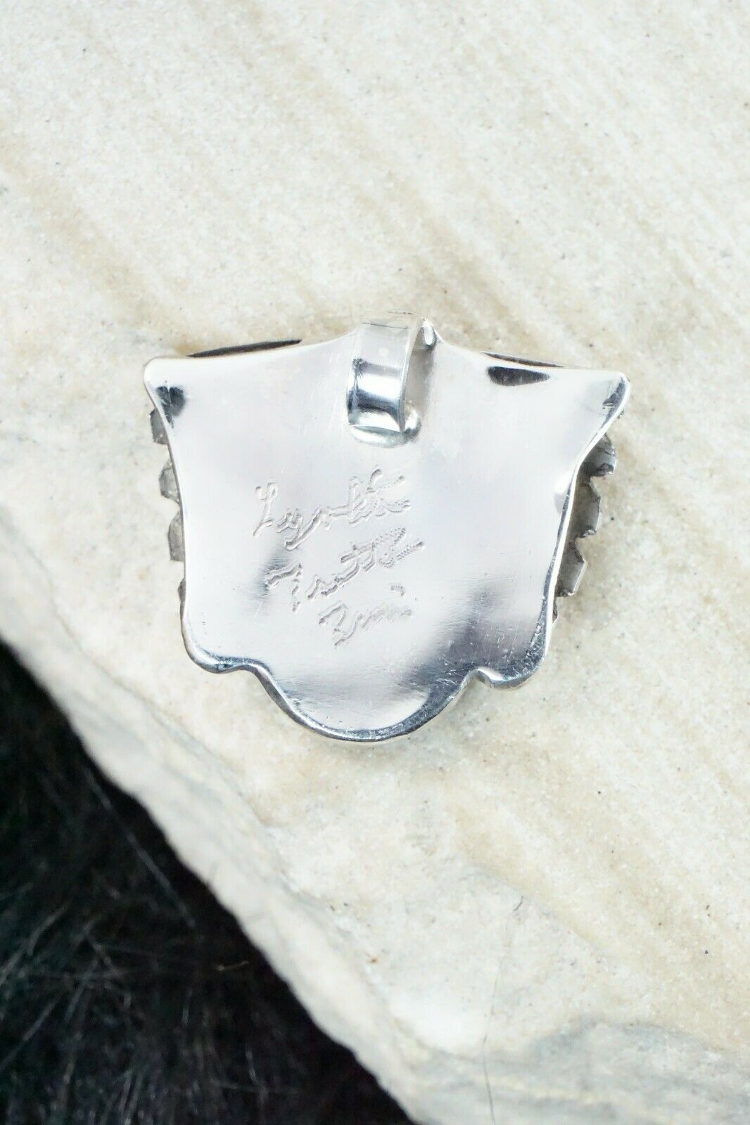 Turquoise & Sterling Silver Pendant - Lyolita Tsattie