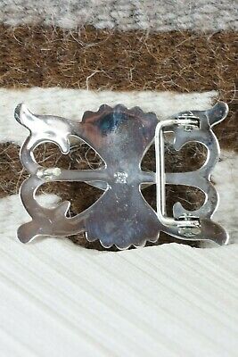 Navajo Turquoise & Sterling Silver Belt Buckle - Paul Largo - High Lonesome Trading