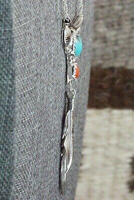 Turquoise, Coral & Sterling Silver Necklace - Sharon McCarthy