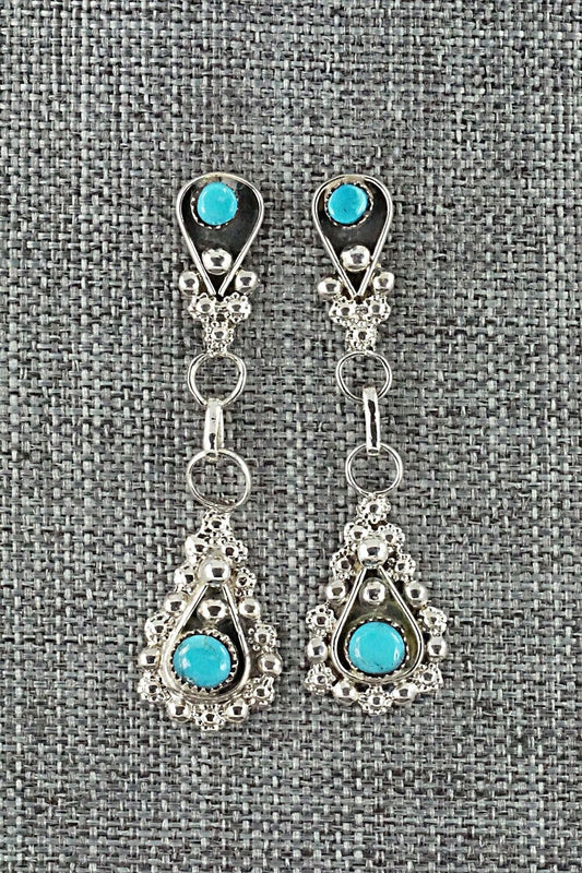 Turquoise & Sterling Silver Earrings - Verdie Booqua