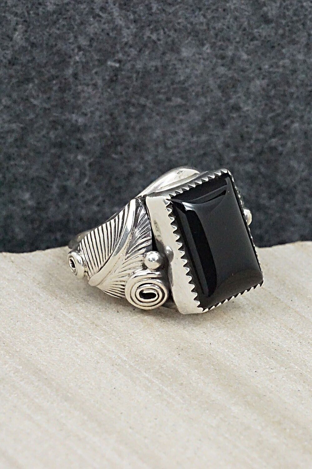 Onyx & Sterling Silver Ring - Darrell Morgan - Size 10