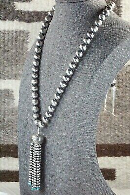 Turquoise and Sterling Silver Pearl Necklace - Jan Mariano
