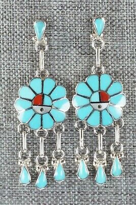 Turquoise & Sterling Silver Earrings - Burdian Soseeah