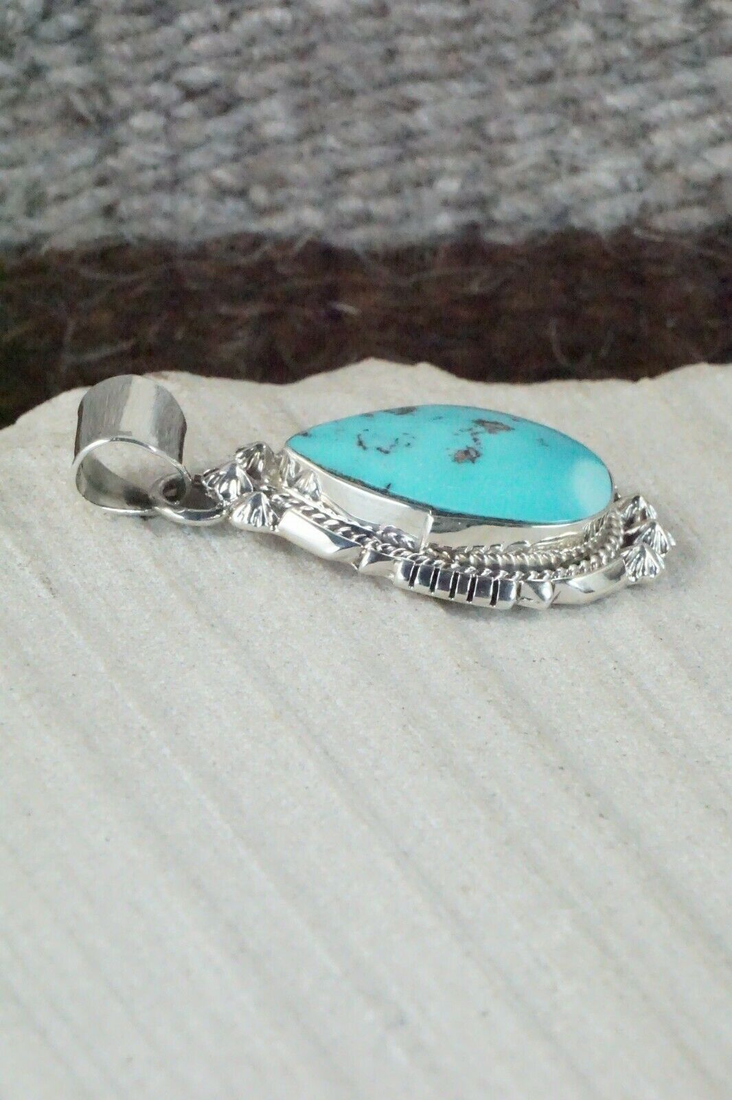 Turquoise & Sterling Silver Pendant - Samuel Yellowhair