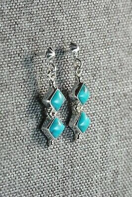 Turquoise & Sterling Silver Earrings - Rosie Chee - Navajo