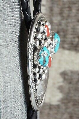 Turquoise & Sterling Silver Bolo Tie - Fred Peters