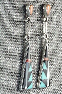 Multi Stone Inlay & Sterling Silver Earrings - Kathy Boone