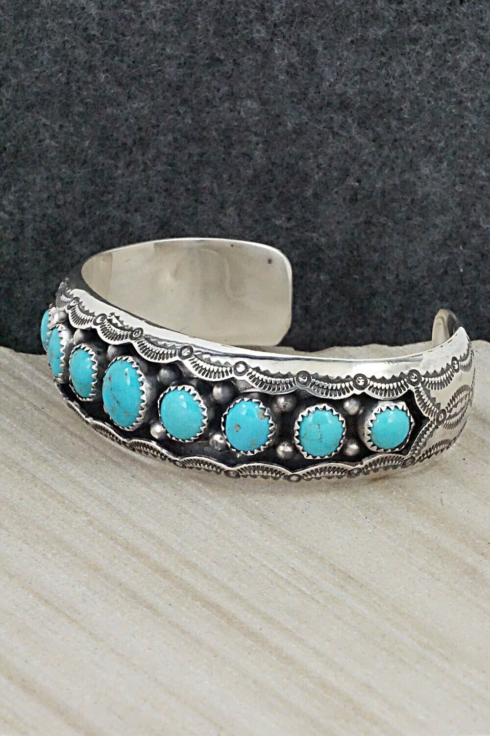 Turquoise & Sterling Silver Bracelet - Wilbert Muskett