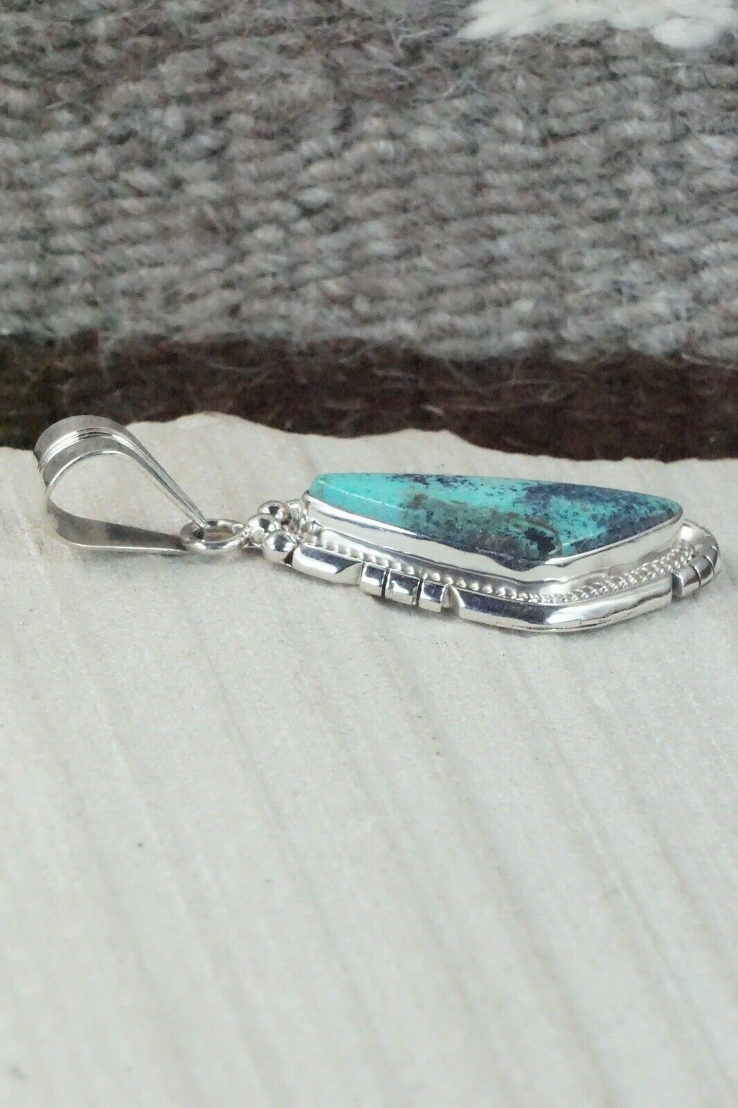Turquoise & Sterling Silver Pendant - Samuel Yellowhair