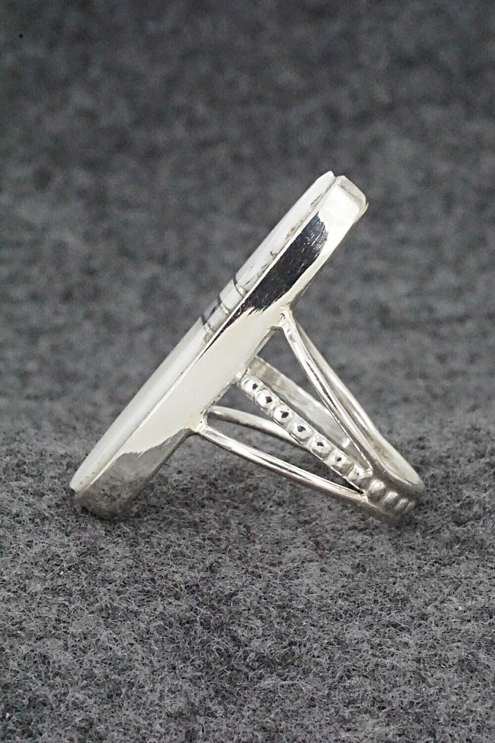 White Buffalo & Sterling Silver Ring - Harold Smith - Size 7