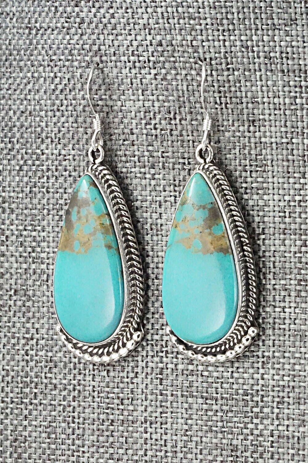 Turquoise & Sterling Silver Earrings - Verdie Betone