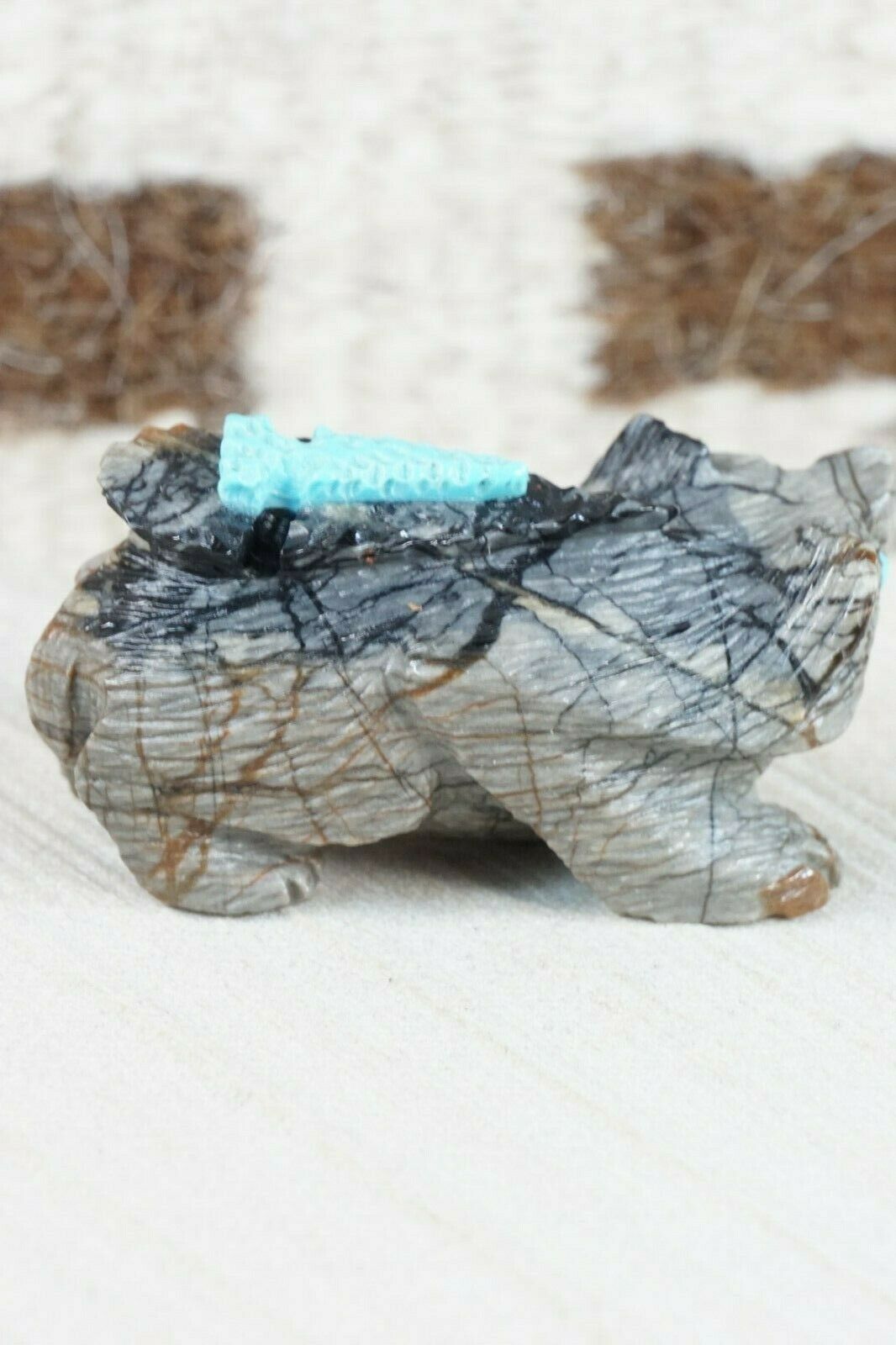 Badger Zuni Fetish Carving - Alvin Haloo - High Lonesome Trading