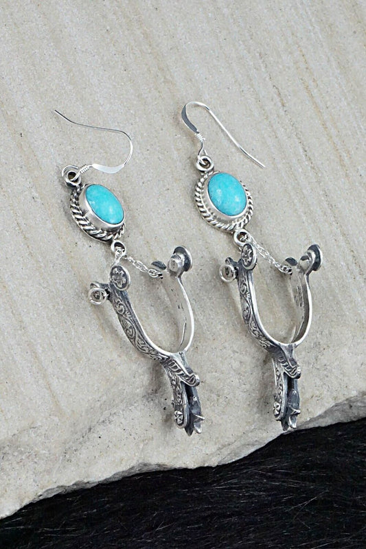Turquoise & Sterling Silver Earrings - Annie Spencer