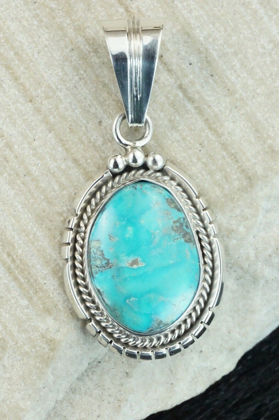 Turquoise & Sterling Silver Pendant - Samuel Yellowhair