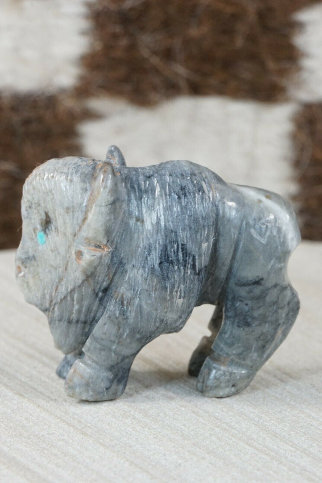 Buffalo Zuni Fetish Carving - Jonas Hastito - High Lonesome Trading