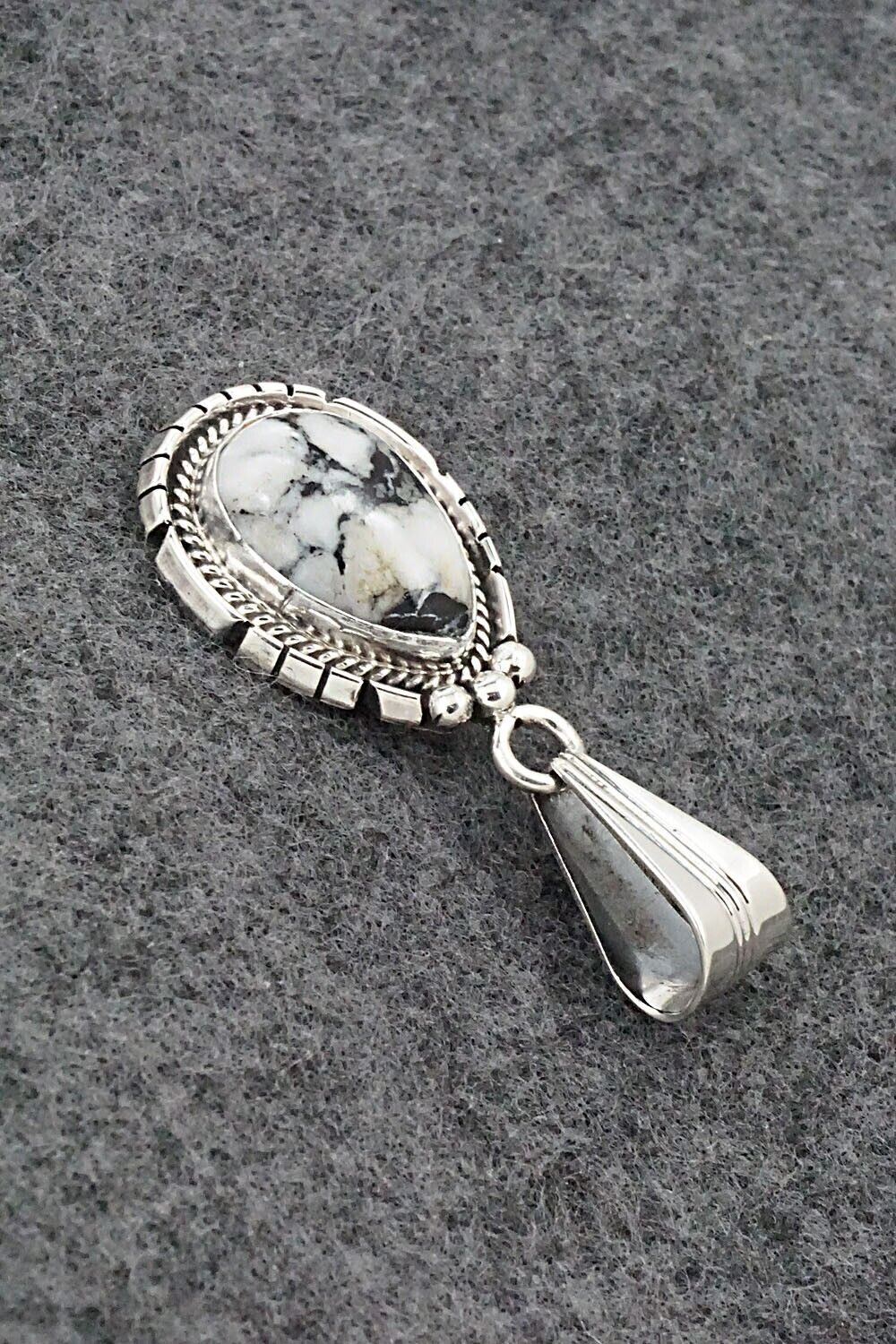 White Buffalo & Sterling Silver Pendant - Samuel Yellowhair