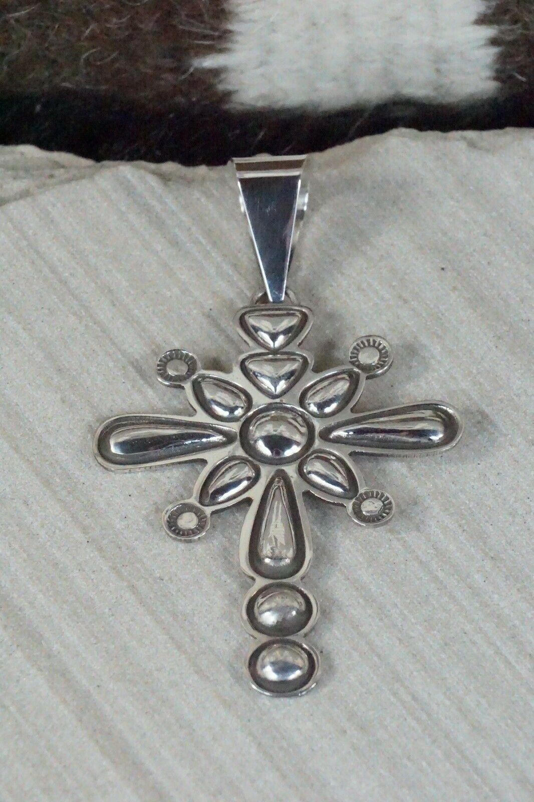 Sterling Silver Cross Pendant - Alex Sanchez - Navajo