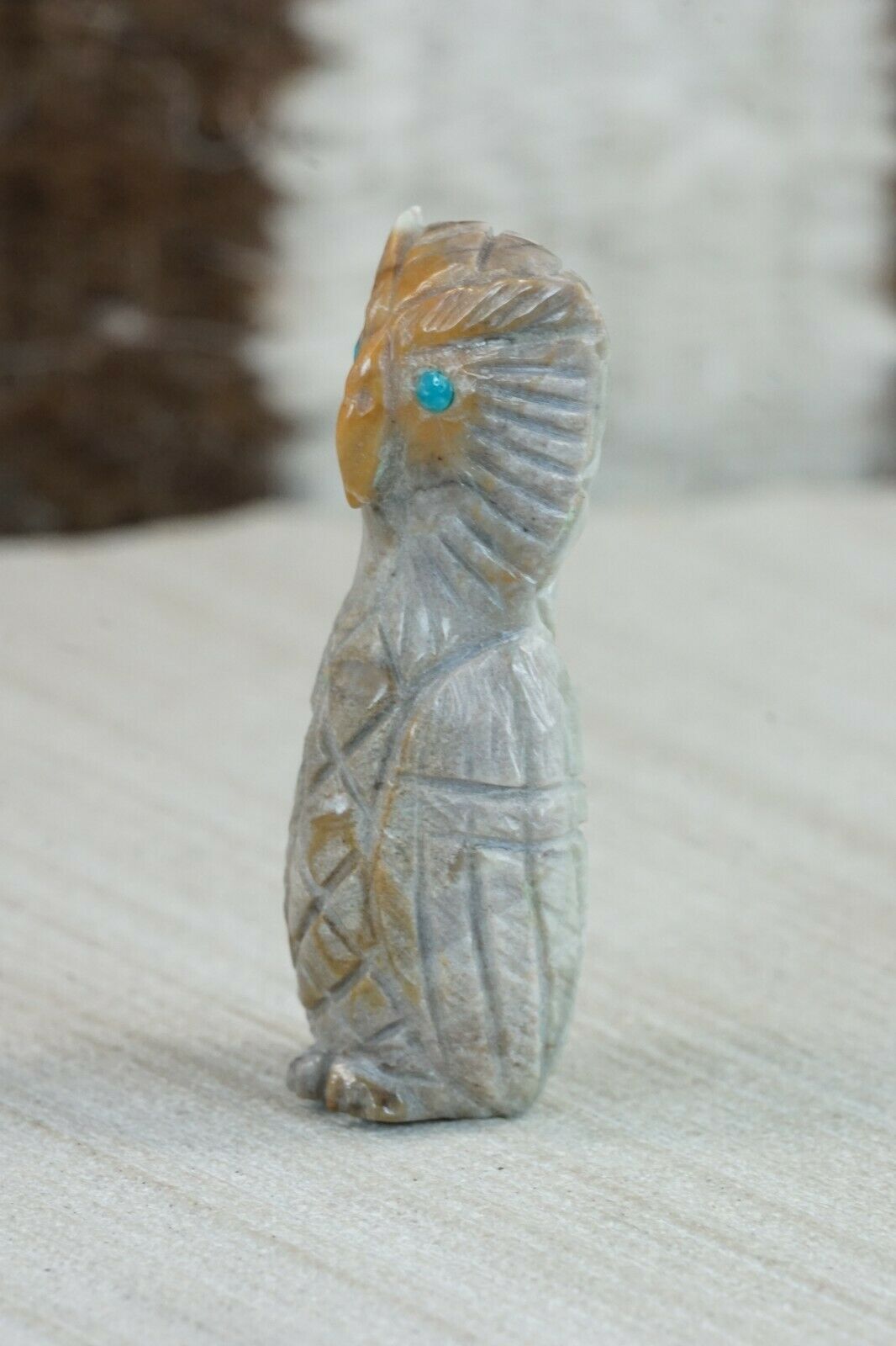 Owl Zuni Fetish Carving - Jonas Hastito