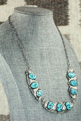 Turquoise & Sterling Silver Necklace - Navajo