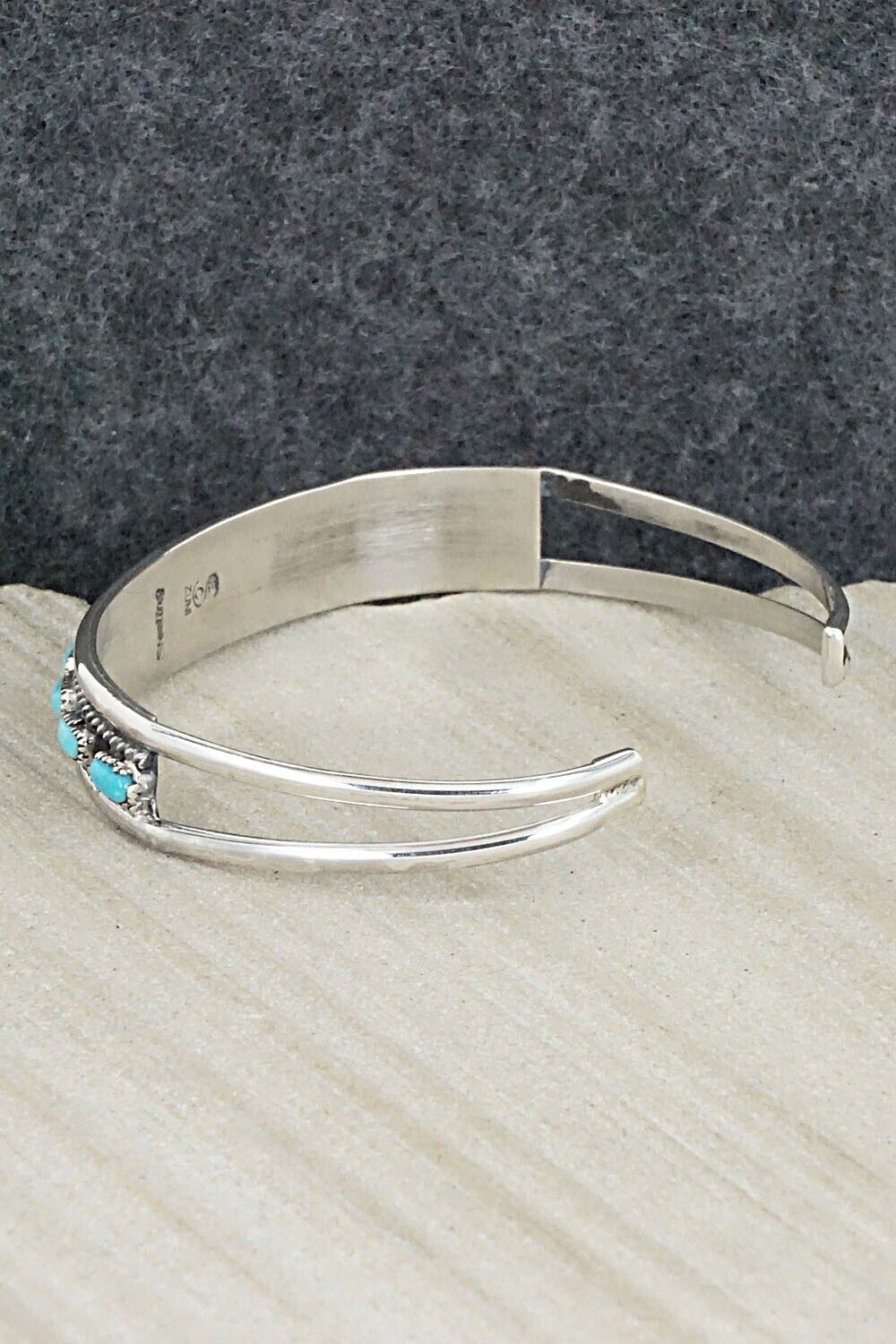 Turquoise & Sterling Silver Bracelet - Eldrick Seoatwa
