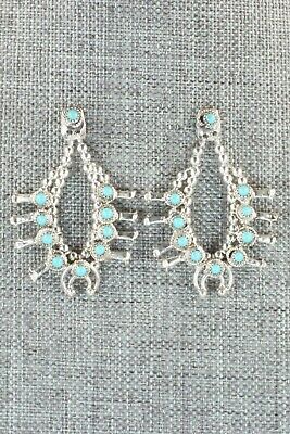 Turquoise & Sterling Silver Earrings - Larry Curley