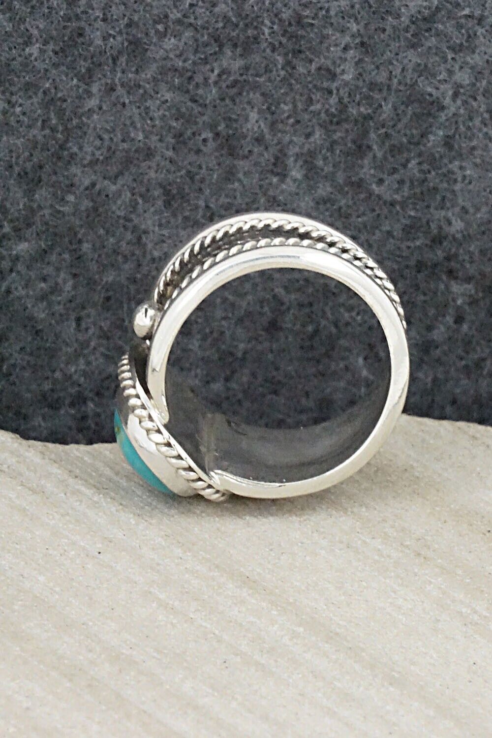 Turquoise & Sterling Silver Ring - Thomas Yazzie - Size 7.5