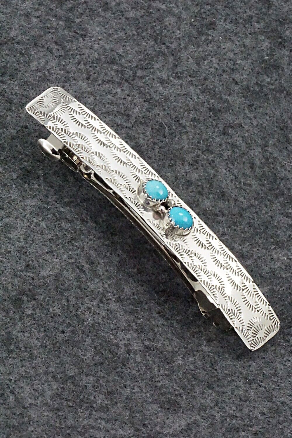 Turquoise & Sterling Silver Hair Barrette - Sally Arviso
