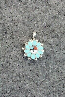 Turquoise & Sterling Silver Pendant - Maxine Soseeah