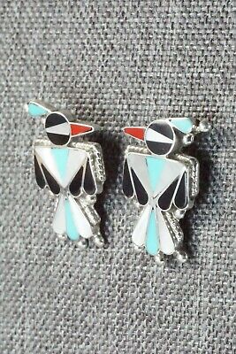 Multi Stone Inlay & Sterling Silver Earrings - Fabian Cellicion - High Lonesome Trading