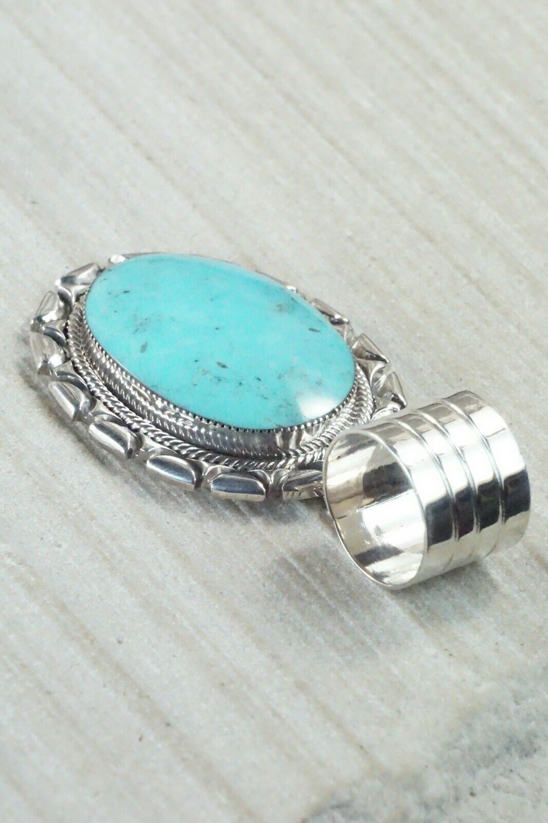 Turquoise & Sterling Silver Pendant - Gregg Yazzie