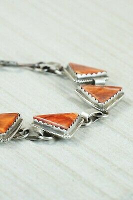Navajo Spiny Oyster and Sterling Silver Link Bracelet - Selina Warner