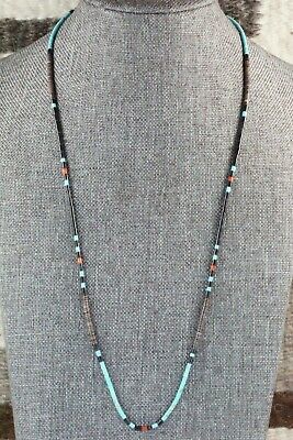 Turquoise, Shell, Coral & Sterling Silver Necklace - Esquipula Tenorio