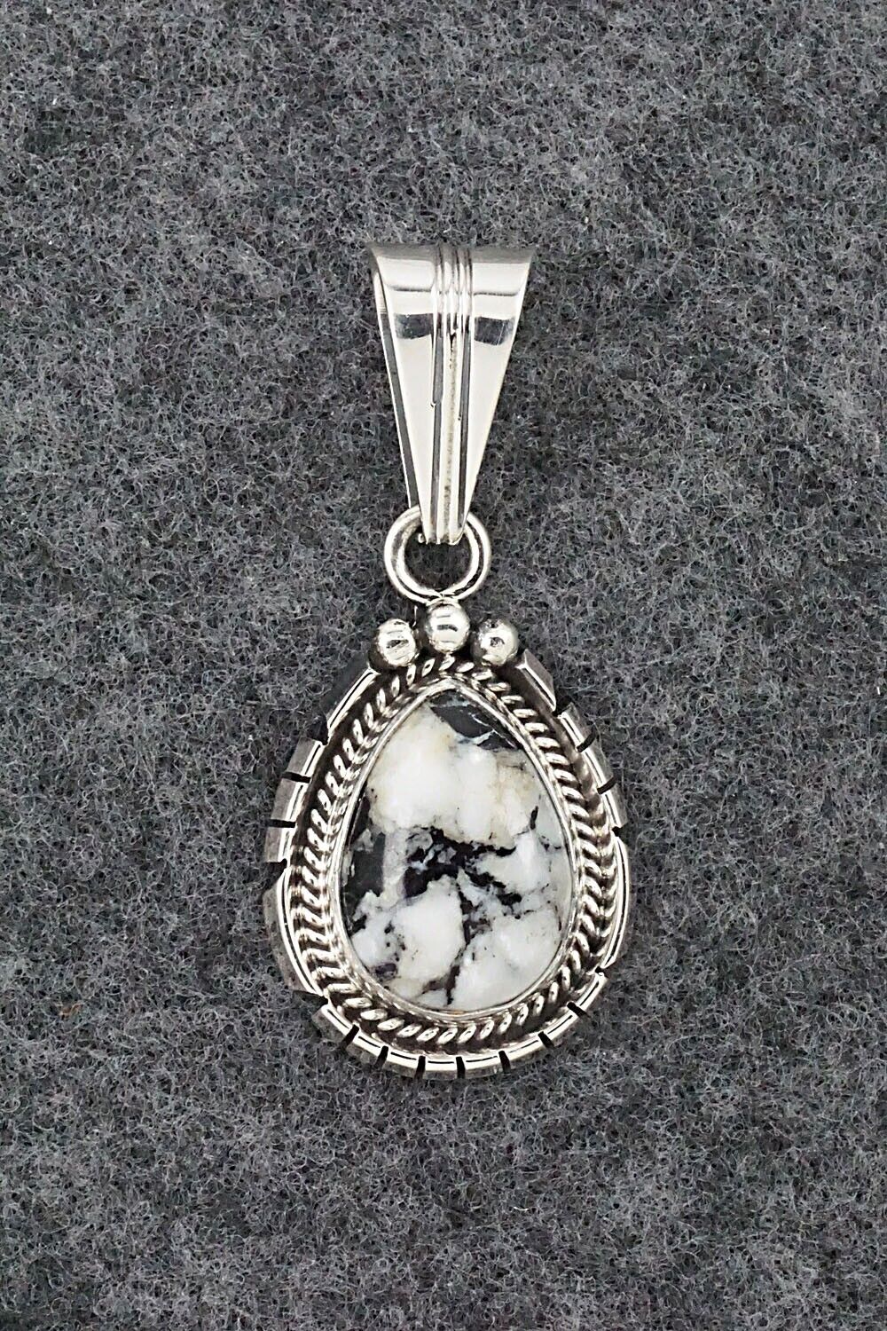 White Buffalo & Sterling Silver Pendant - Samuel Yellowhair
