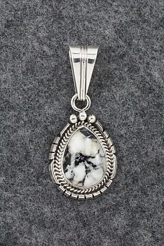 White Buffalo & Sterling Silver Pendant - Samuel Yellowhair