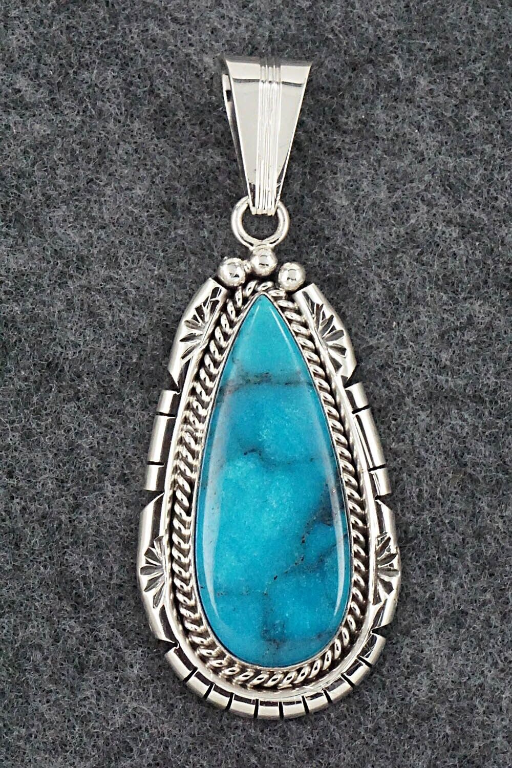 Turquoise & Sterling Silver Pendant - Samuel Yellowhair