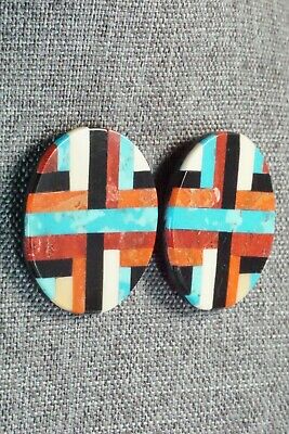 Multi Stone Inlay & Sterling Silver Earrings - Chaslyn Crespin