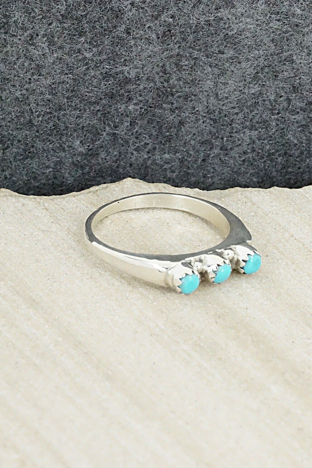 Turquoise and Sterling Silver Ring - Roy Thompson - Size 10