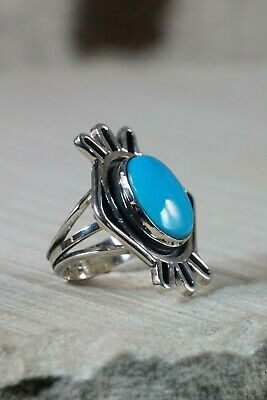 Navajo Turquoise and Sterling Silver Ring - Bobby Platero - Size 9 - High Lonesome Trading