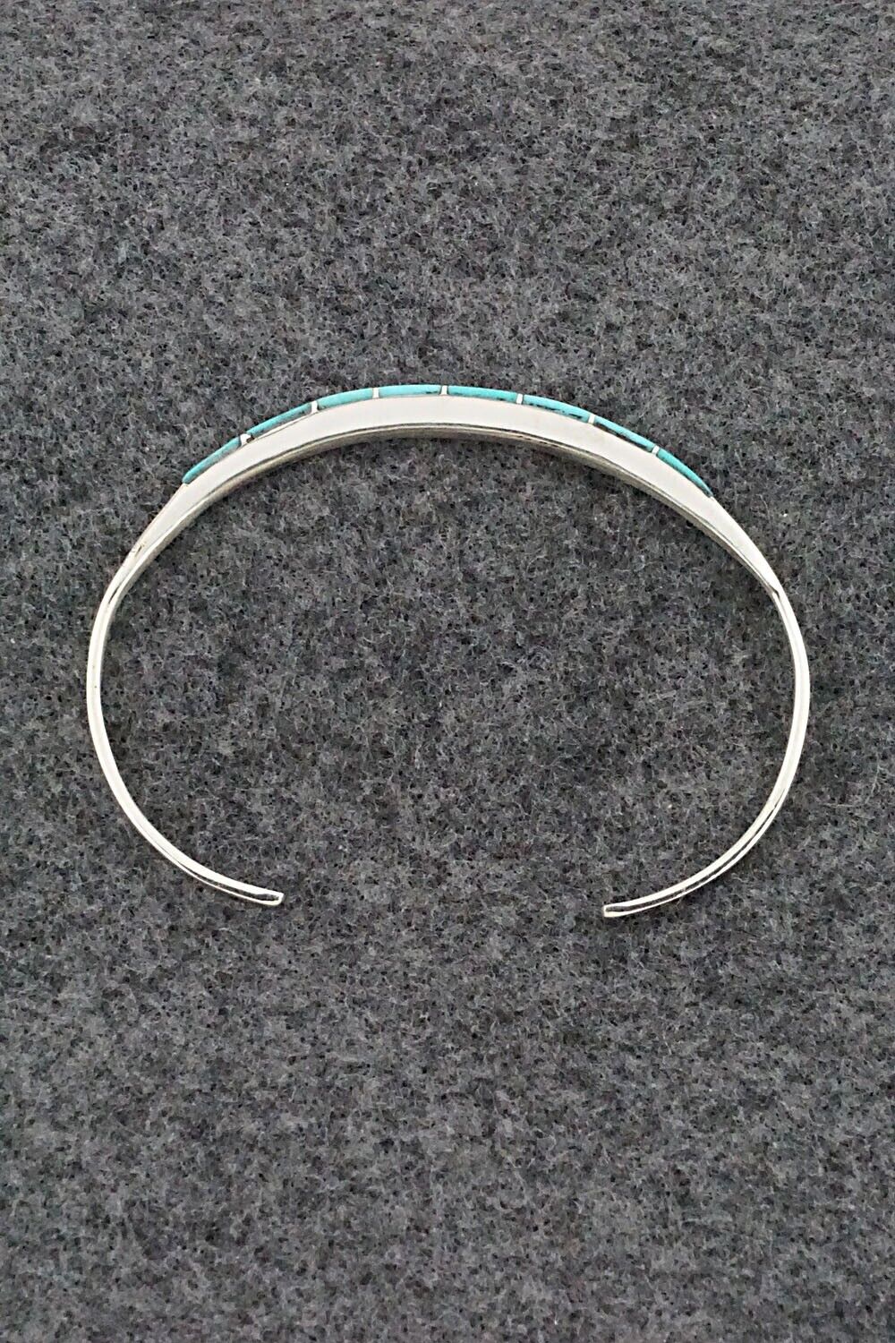 Turquoise & Sterling Silver Inlay Bracelet - Jeanette Chavez