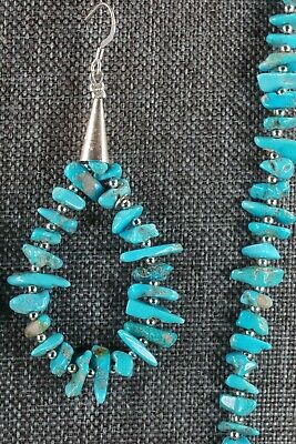Navajo Turquoise and Sterling Silver Necklace and Earrings - Victoria Caliditto